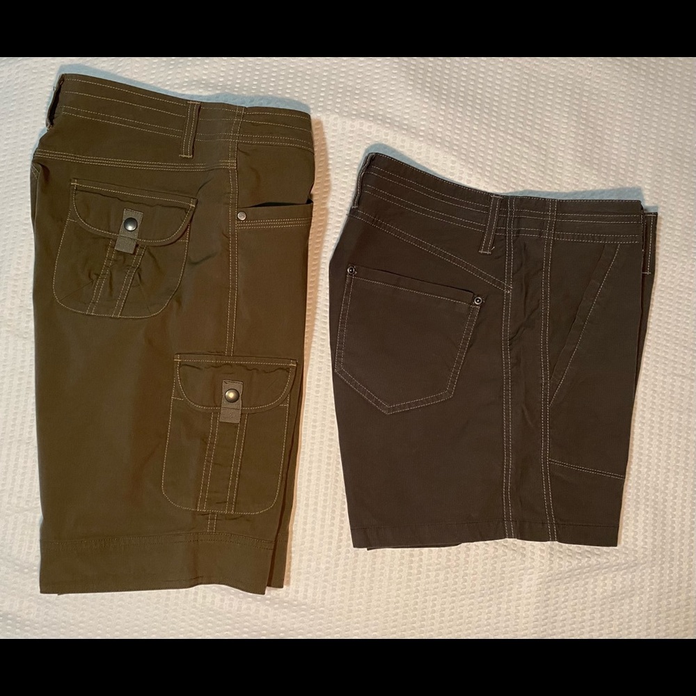 Lot of 2 Women’s KUHL Shorts Gray and Green Size 6